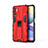 Xiaomi Redmi Note 10T 5G用ハイブリットバンパーケース スタンド プラスチック 兼シリコーン カバー マグネット式 KC1 Xiaomi レッド