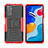 Xiaomi Redmi Note 11 4G (2022)用ハイブリットバンパーケース スタンド プラスチック 兼シリコーン カバー JX2 Xiaomi レッド