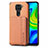 Xiaomi Redmi Note 9用極薄ソフトケース シリコンケース 耐衝撃 全面保護 マグネット式 バンパー S01D Xiaomi ブラウン