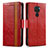 Xiaomi Redmi Note 9用手帳型 レザーケース スタンド カバー S02D Xiaomi レッド