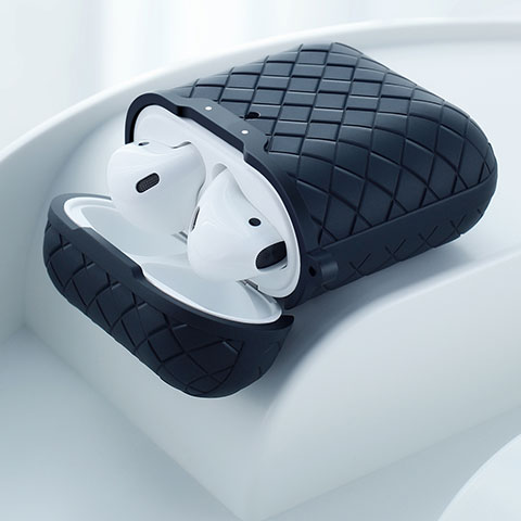 シリコン ケース 保護 収納 ズ用 Airpods 充電ボックス C04 アップル ブラック