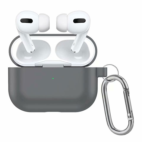 シリコン ケース 紛失防止 ズ用 AirPods Pro 充電ボックス アップル グレー