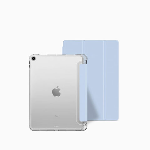 Apple iPad 10.2 (2019)用手帳型 レザーケース スタンド カバー P04 アップル ブルー