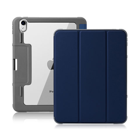Apple iPad Air 5 10.9 (2022)用手帳型 レザーケース スタンド カバー L02 アップル ミッドナイトネイビー