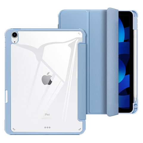 Apple iPad Air 5 10.9 (2022)用手帳型 レザーケース スタンド カバー H02 アップル ネイビー