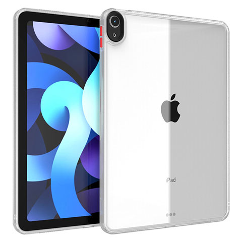 Apple iPad Air 5 10.9 (2022)用ハイブリットバンパーケース クリア透明 プラスチック カバー アップル ホワイト