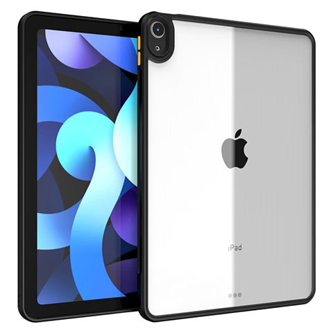 Apple iPad Air 5 10.9 (2022)用ハイブリットバンパーケース クリア透明 プラスチック カバー アップル ブラック