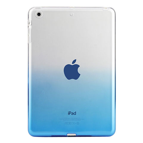 Apple iPad Mini用極薄ソフトケース グラデーション 勾配色 クリア透明 アップル ネイビー