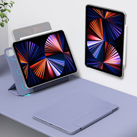 Apple iPad Pro 11 (2020)用手帳型 レザーケース スタンド カバー H01 アップル ラベンダー