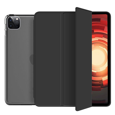 Apple iPad Pro 11 (2021)用手帳型 レザーケース スタンド カバー L10 アップル ブラック