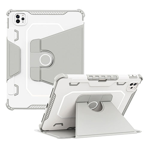 Apple iPad Pro 11 (2022)用ハイブリットバンパーケース スタンド プラスチック 兼シリコーン カバー L04 アップル グレー