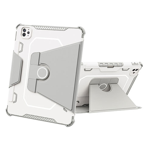 Apple iPad Pro 11 (2022)用ハイブリットバンパーケース スタンド プラスチック 兼シリコーン カバー L05 アップル グレー