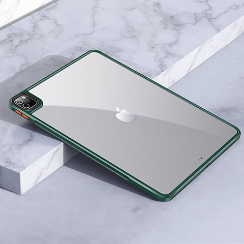 Apple iPad Pro 11 (2022)用ハイブリットバンパーケース クリア透明 プラスチック カバー アップル グリーン