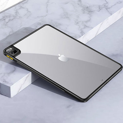 Apple iPad Pro 11 (2022)用ハイブリットバンパーケース クリア透明 プラスチック カバー アップル ブラック