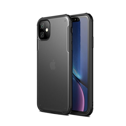 Apple iPhone 11用ハイブリットバンパーケース プラスチック 兼シリコーン カバー T01 アップル ブラック