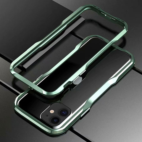 Apple iPhone 11用ケース 高級感 手触り良い アルミメタル 製の金属製 バンパー カバー アップル グリーン