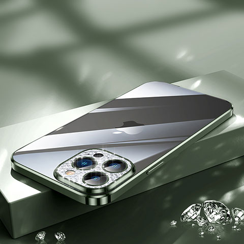 Apple iPhone 13 Pro用極薄ソフトケース シリコンケース 耐衝撃 全面保護 クリア透明 Bling-Bling LD2 アップル グリーン