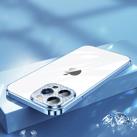 Apple iPhone 13 Pro用極薄ソフトケース シリコンケース 耐衝撃 全面保護 クリア透明 Bling-Bling LD2 アップル ネイビー