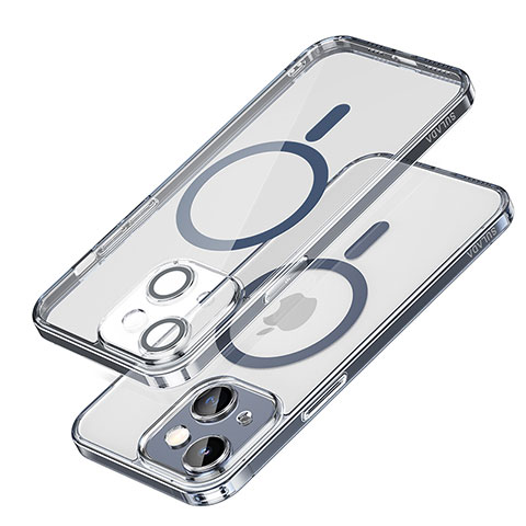 Apple iPhone 14 Plus用極薄ソフトケース シリコンケース 耐衝撃 全面保護 クリア透明 カバー Mag-Safe 磁気 Magnetic LD1 アップル ネイビー