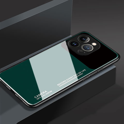 Apple iPhone 14 Pro用ハイブリットバンパーケース プラスチック 鏡面 カバー M03 アップル グリーン