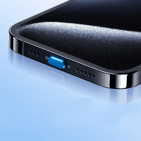 Apple iPhone 15 Plus用アンチ ダスト プラグ キャップ ストッパー USB-C Android Type-Cユニバーサル H01 アップル ネイビー