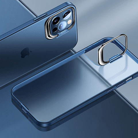Apple iPhone 15 Pro用極薄ケース クリア透明 プラスチック 質感もマットU08 アップル ネイビー