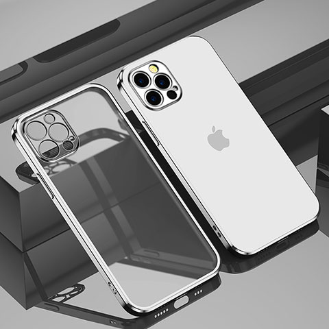 Apple iPhone 15 Pro用極薄ソフトケース シリコンケース 耐衝撃 全面保護 クリア透明 H11 アップル シルバー