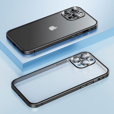 Apple iPhone 15 Pro用ケース 高級感 手触り良い メタル兼プラスチック バンパー Bling-Bling LF1 アップル ブラック