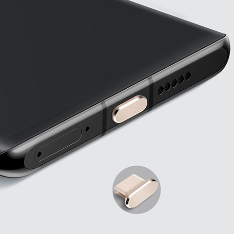 Apple iPhone 15 Pro用アンチ ダスト プラグ キャップ ストッパー USB-C Android Type-Cユニバーサル H08 アップル ゴールド