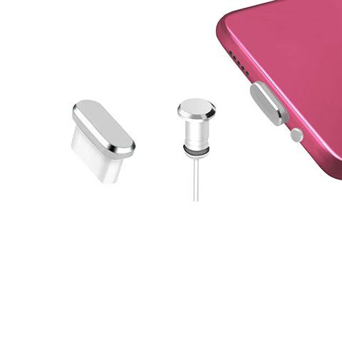 Apple iPhone 16用アンチ ダスト プラグ キャップ ストッパー USB-C Android Type-Cユニバーサル H12 アップル シルバー