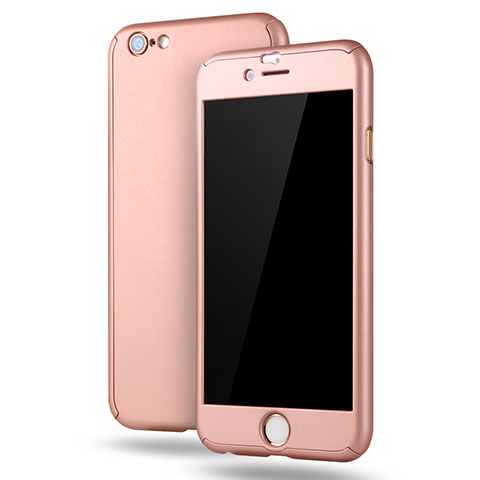 Apple iPhone 6S Plus用ハードケース プラスチック 質感もマット 前面と背面 360度 フルカバー M02 アップル ローズゴールド