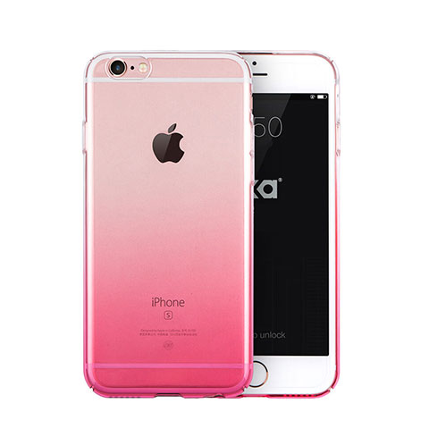 Apple iPhone 6S Plus用極薄ソフトケース グラデーション 勾配色 クリア透明 Z01 アップル ピンク