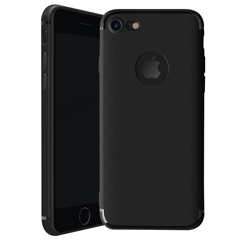 Apple iPhone 7用極薄ソフトケース シリコンケース 耐衝撃 全面保護 H01 アップル ブラック