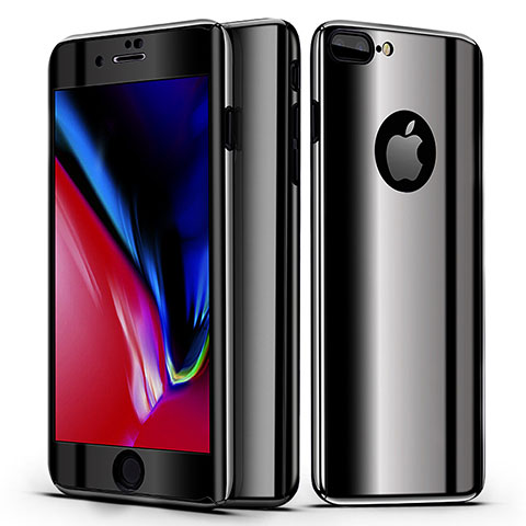 Apple iPhone 7 Plus用ハードケース プラスチック 質感もマット 前面と背面 360度 フルカバー アップル ブラック