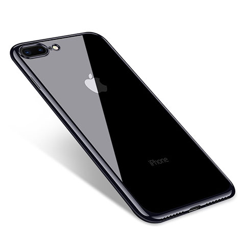 Apple iPhone 7 Plus用極薄ソフトケース シリコンケース 耐衝撃 全面保護 クリア透明 Q06 アップル ブラック