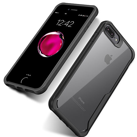 Apple iPhone 7 Plus用バンパーケース クリア透明 アップル ブラック