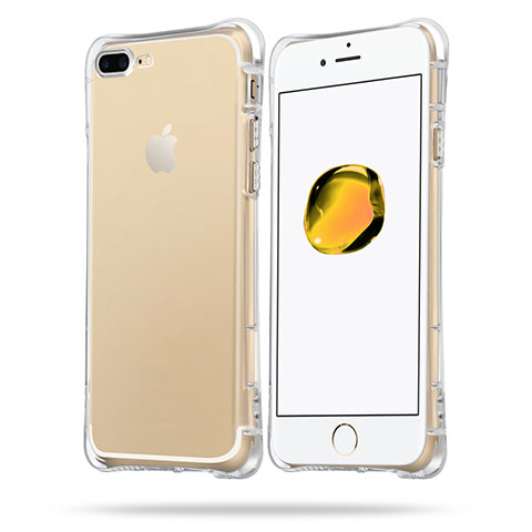 Apple iPhone 7 Plus用極薄ソフトケース シリコンケース 耐衝撃 全面保護 クリア透明 Z06 アップル クリア