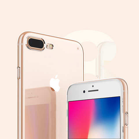 Apple iPhone 8 Plus用極薄ソフトケース シリコンケース 耐衝撃 全面保護 クリア透明 Z03 アップル クリア