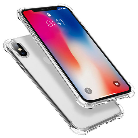 Apple iPhone X用極薄ソフトケース シリコンケース 耐衝撃 全面保護 クリア透明 U01 アップル クリア