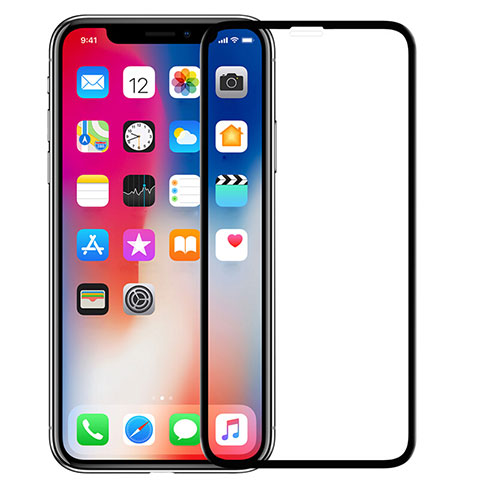 Apple iPhone XR用強化ガラス フル液晶保護フィルム アップル ブラック