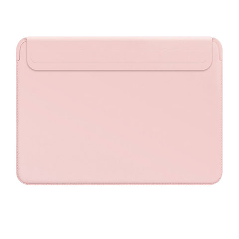 Apple MacBook 12 インチ用高品質ソフトレザーポーチバッグ ケース イヤホンを指したまま L01 アップル ピンク