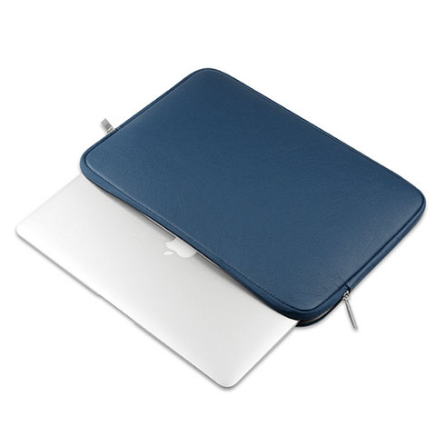 Apple MacBook Pro 13 インチ (2020)用高品質ソフトレザーポーチバッグ ケース イヤホンを指したまま L16 アップル ネイビー