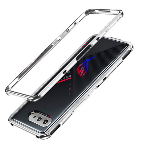 Asus ROG Phone 5 Ultimate用ケース 高級感 手触り良い アルミメタル 製の金属製 バンパー カバー JZ1 Asus シルバー