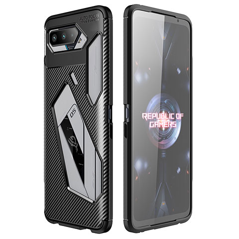 Asus ROG Phone 5 ZS673KS用シリコンケース ソフトタッチラバー ツイル カバー Asus ブラック