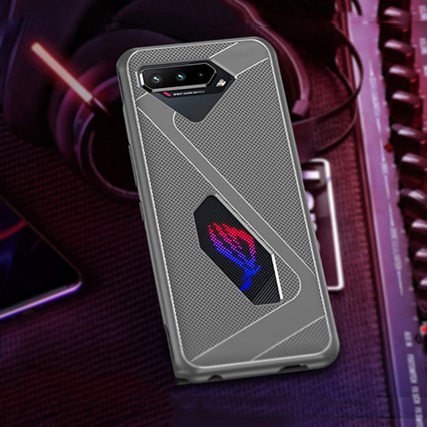 Asus ROG Phone 5 ZS673KS用極薄ソフトケース シリコンケース 耐衝撃 全面保護 ZJ1 Asus グレー