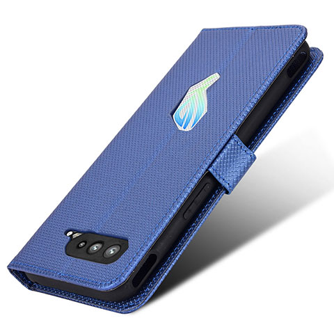 Asus ROG Phone 5s用手帳型 レザーケース スタンド カバー BY1 Asus ネイビー