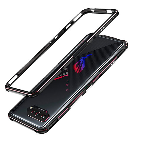 Asus ROG Phone 5s用ケース 高級感 手触り良い アルミメタル 製の金属製 バンパー カバー JZ1 Asus レッド・ブラック