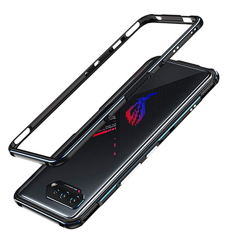Asus ROG Phone 5s用ケース 高級感 手触り良い アルミメタル 製の金属製 バンパー カバー JZ1 Asus ネイビー・ブラック