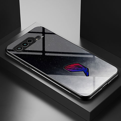 Asus ROG Phone 5s用ハイブリットバンパーケース プラスチック パターン 鏡面 カバー LS2 Asus グレー