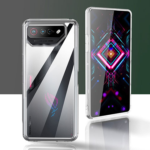 Asus ROG Phone 7 Pro用360度 フルカバー ハイブリットバンパーケース クリア透明 プラスチック カバー ZJ5 Asus クリア